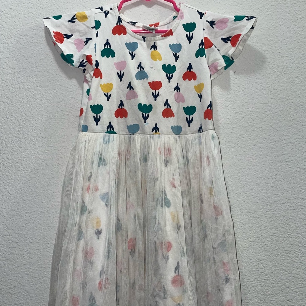 Hanna Andersson White and Pink Ruffled Tiered Sundress